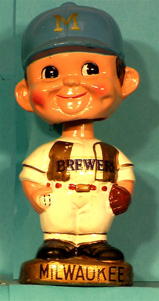 Vintage Milwaukee Brewers gold base bobblehead – Bobhead